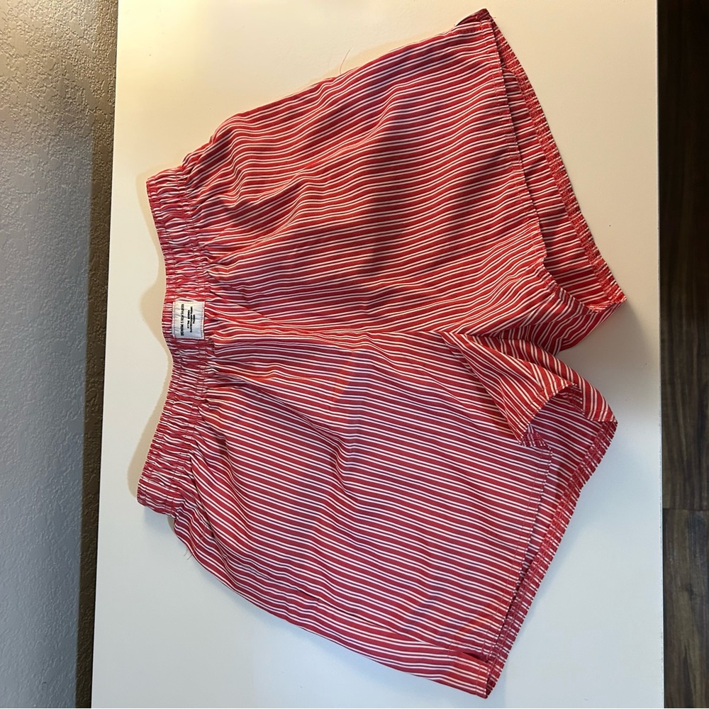 Red Striped Boxer Style Shorts